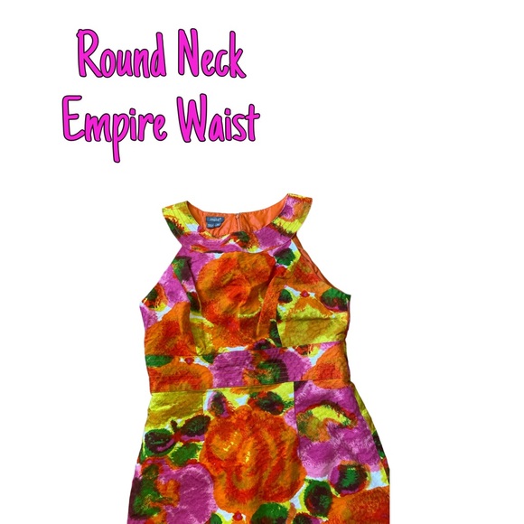 🎉HP🎉 Muse Size 8 Neon Floral MIDI Empire Waist Dress - Picture 3 of 8